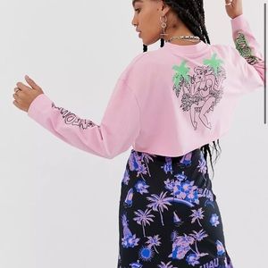 Collusion Long Sleeve T-Shirt with Back Print